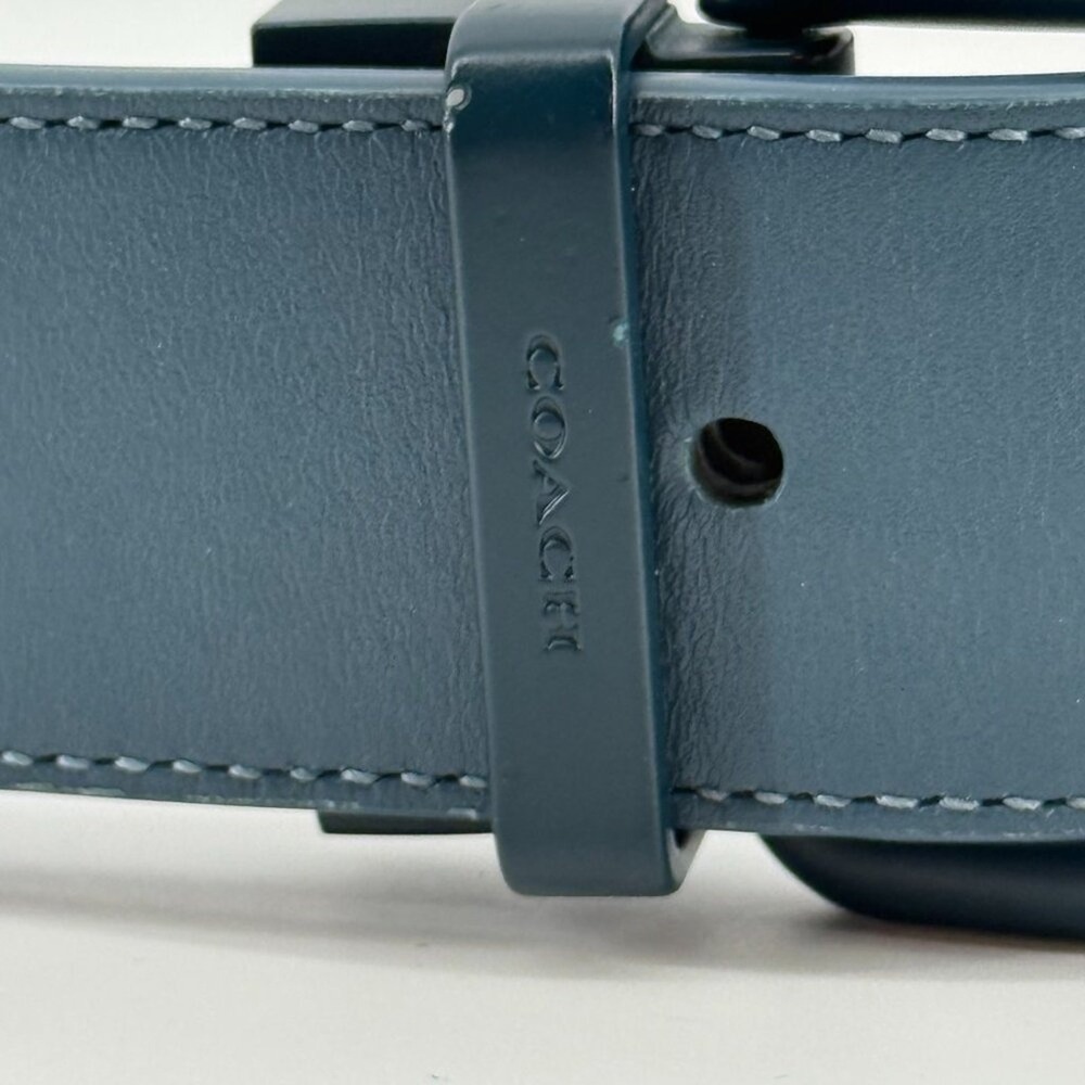 Coach Blue Mens Harness Buckle Cut To Size Reversible Belt, 40 Mm - Picture 2 of 11